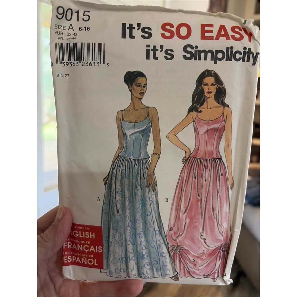 Simplicity 9015 Misses Dress Top Skirt Pattern Size 6-16 Vintage 90s Uncut